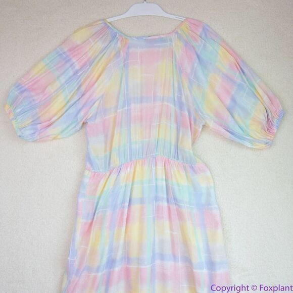Eloquii Full Sleeve Wrap Dress‎ rainbow color tie-dye, 28 - Picture 9 of 16